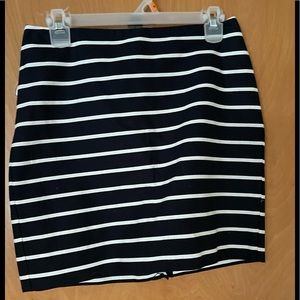 Banana Republic Mini Skirt In Black & White Strips